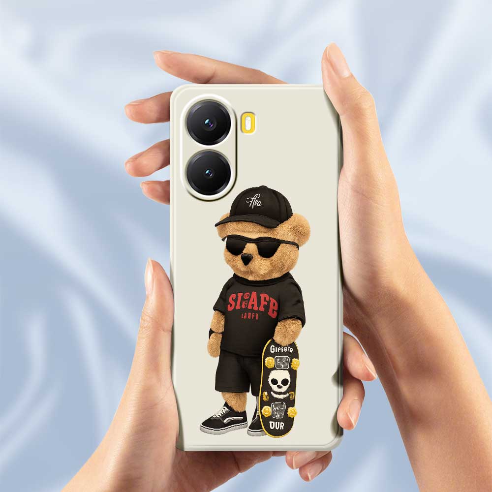 For Xiaomi Redmi Turbo 4 5G/Poco X7 Pro 5G Case Cool Bear Pattern Printing Straight Edge TPU Phone Back Cover