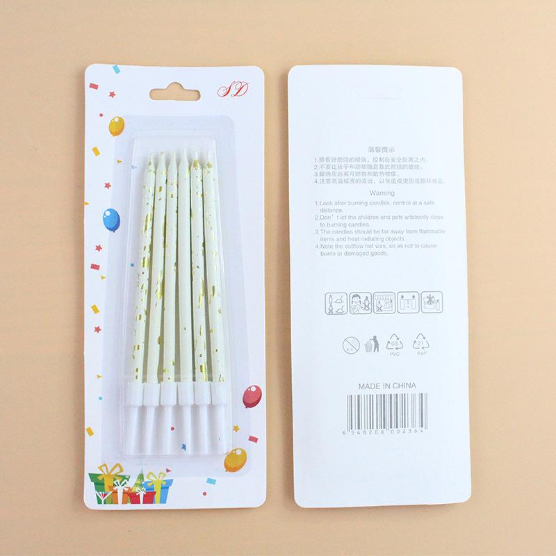 Новые 6 штук Свечи для торта в виде карточек на присосках Черное золото и платина Креативное романтическое украшение для вечеринки Свечи-карандаши на день рождения