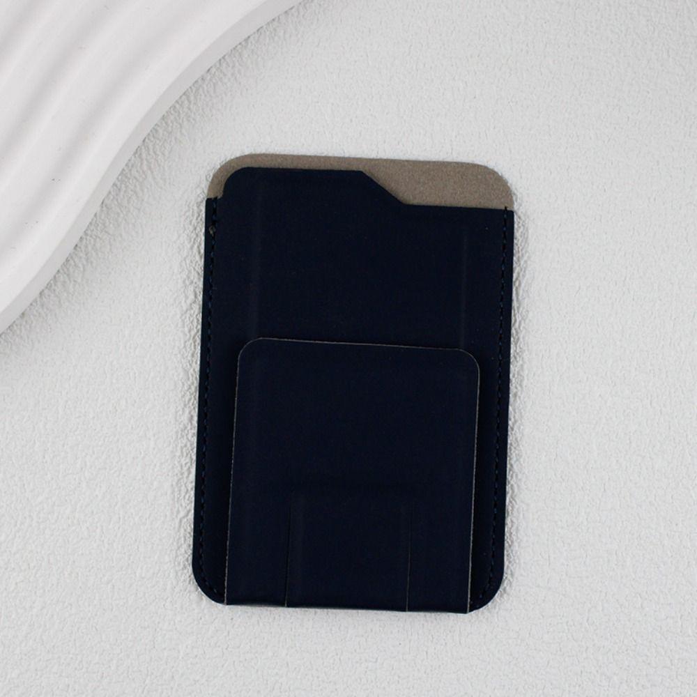 PU Leather Cell Phone Card Holder Card Case Stick-on Phone Stand Phone Holder Bracket Standing