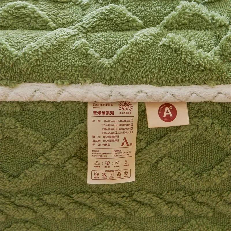 Осень-зима, утепленный теплый наматрасник и наволочка, комплект постельного белья из мягкого бархата тафу с эластичной лентой, стеганое покрывало