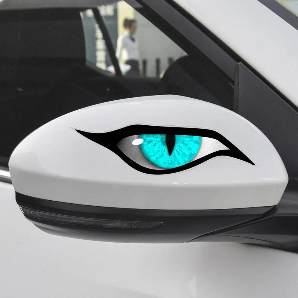 3D Стереоотражающие Глаза Наклейки для Автомобильного Зеркала Заднего Вида Автомобильные Сильно Отражающие Кошачьи Глаза Водонепроницаемые для Грузовика SUV Автомобильные Наклейки