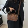 Large Capacity Vintage PU Handbag Brown Female Boston Bag Suede Velvet Shoulder Bag  Students