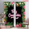 2pcs 2D Flat Printing Window Drapes Tropical Birthday Flowers Party Polyester Without Electricity All Season Party & Holiday