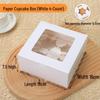 Белые бумажные упаковочные коробки для капкейков и муссовых стаканчиков