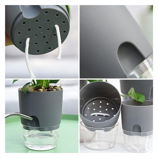 Цветочный горшок Yousheng с дренажными отверстиями, отверстием для залива воды, автоматическим самополивом, гидропонным цветочным горшком, прозрачным основанием, гидропонной посадкой