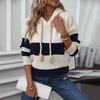 Autumn Winter Vintage Loose Long Sleeve Top Stripe Cardigan Knitwear V-Neck Sweater