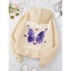 Beautiful Purple Butterfly Sweatshirt Women Fleece High Quality Hooded Simple Casual Hoodies Autumn Loose Oversized Hoodies & Sweatshirts Women’s