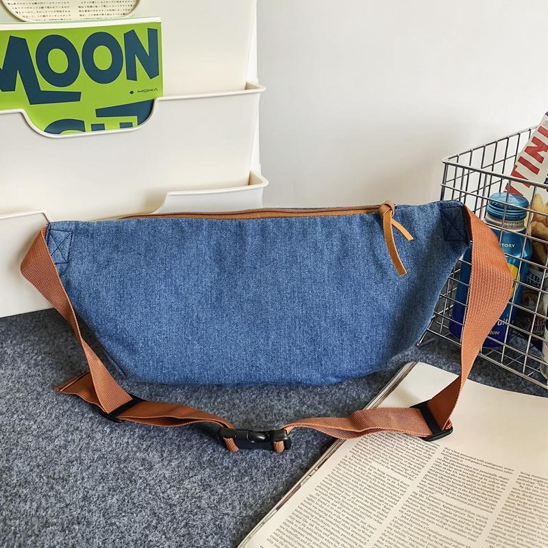 Повседневная нагрудная сумка, джинсовая сумка через плечо, модная женская дорожная сумка на плечо, универсальная поясная сумка большой вместимости