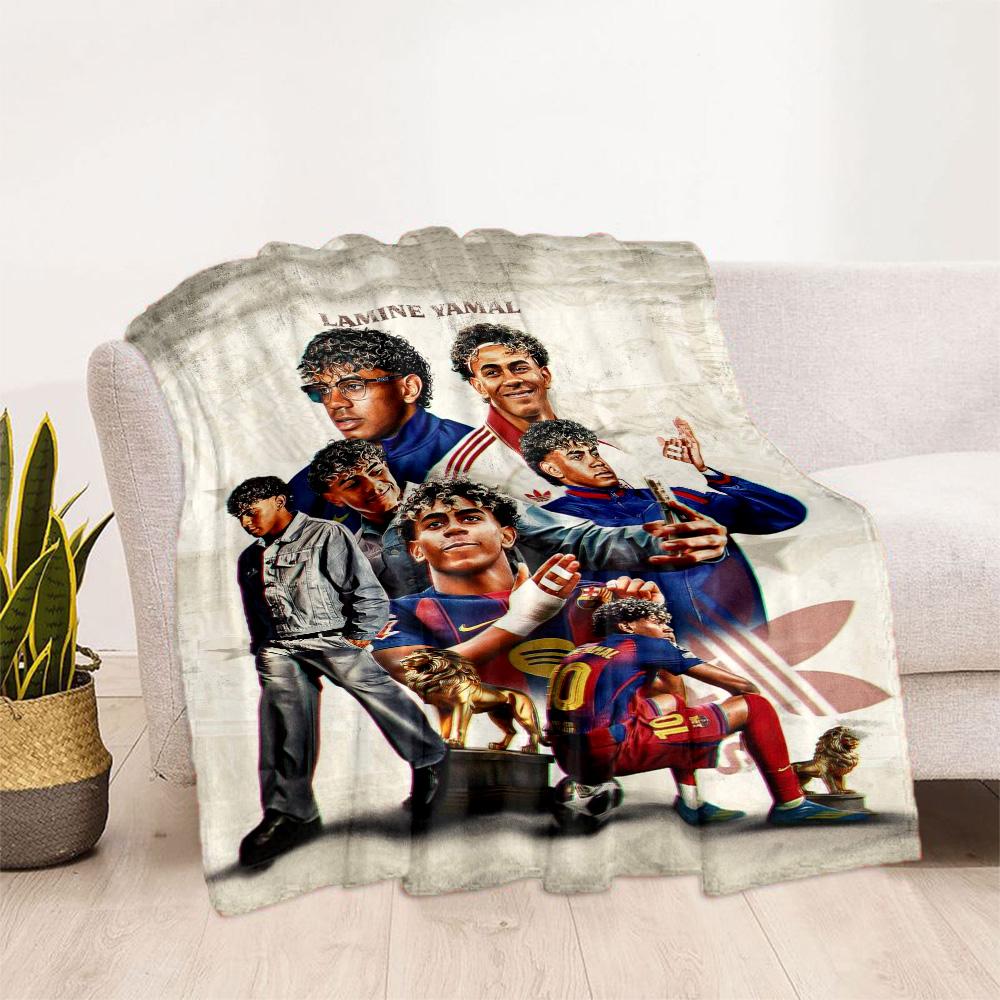 Lamine Yamal's World Cup Celebration Blanket Comfortable Great for Office Chair Sofa Picnics for All Seasons Warmthful Decor Best Holiday Gift for Fri