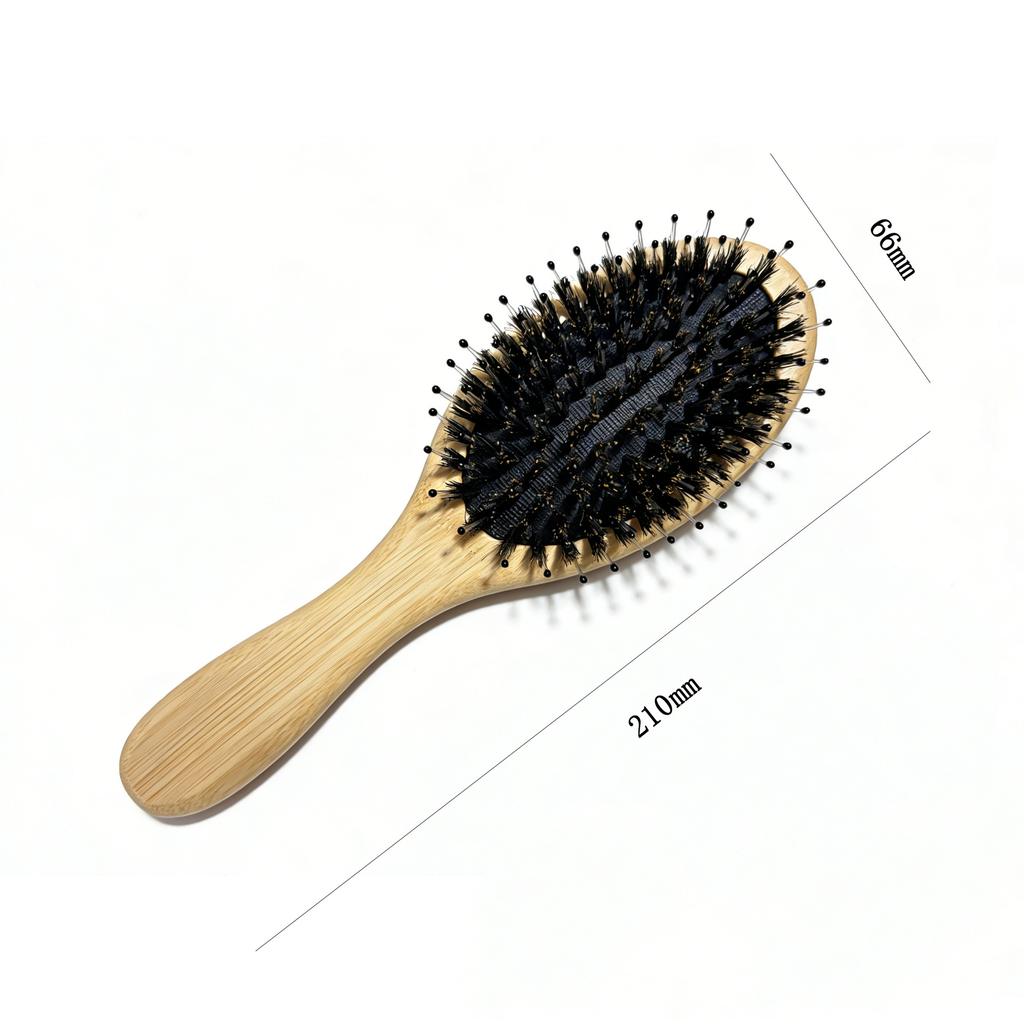 Natural bristle hair air cushion comb Nanzhu bristle comb wooden airbag comb temu explosive massage comb