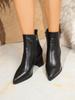 Мода Осень Зима Мода Толстый Каблук Узкие Ботильоны Женские Острый Носок Обувь на Молнии Современные Короткие Ботильоны Zapatos De Mujer