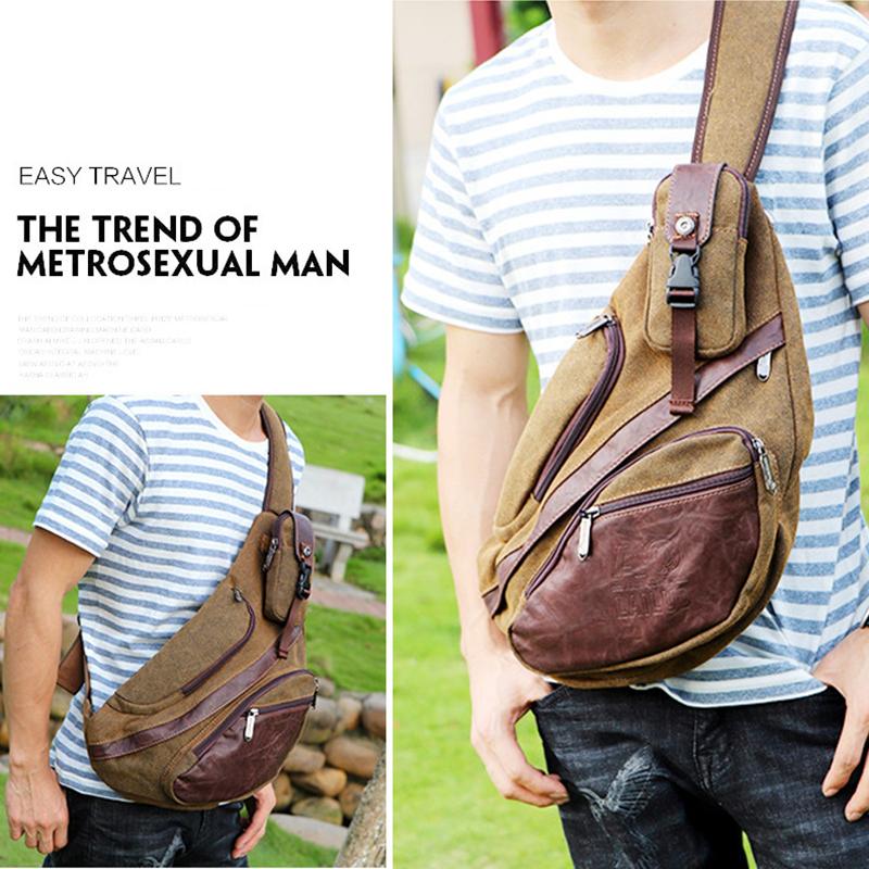 Европейская и американская ретро-модная холщовая диагональная нагрудная сумка-мессенджер для мужчин, многофункциональная сумка-мессенджер для мужчин