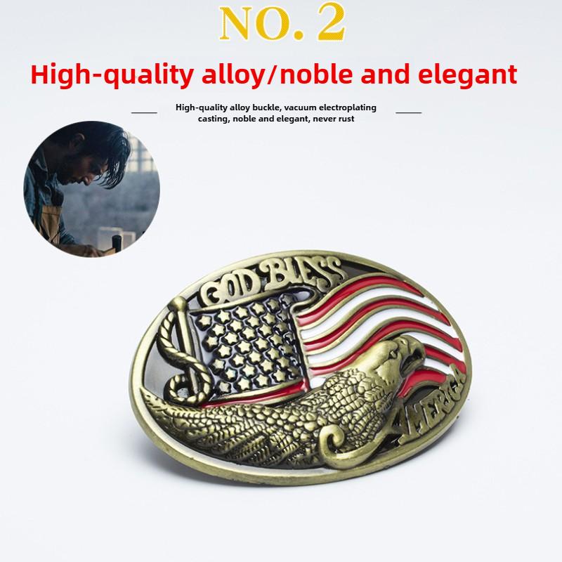 Ремень с пряжкой в виде орла с бронзовой точечной краской, модный ремень с американским флагом