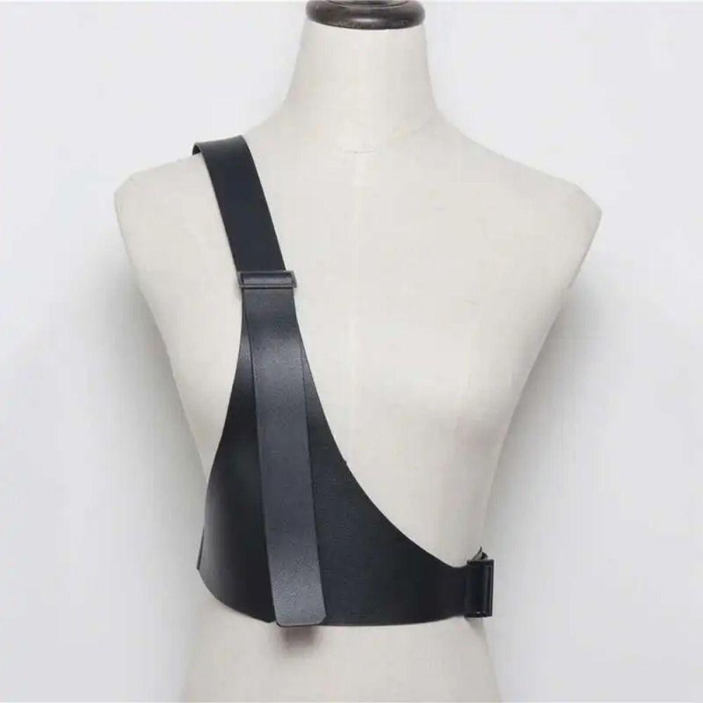 Irregular Design Women Waist Harness PU Leather Dress Cummerbunds Cool Body Suspender  Skirt