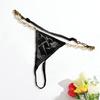 G String Thongs for Women Sexy T-back Low Rise Underwear Plus Size Cheeky Rhinestone Heart Chain Panties