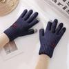 Gloves Men'S Warm Winter Fingers Couple Student Writing Dew Fingers Autumn Knitting Wool Flip