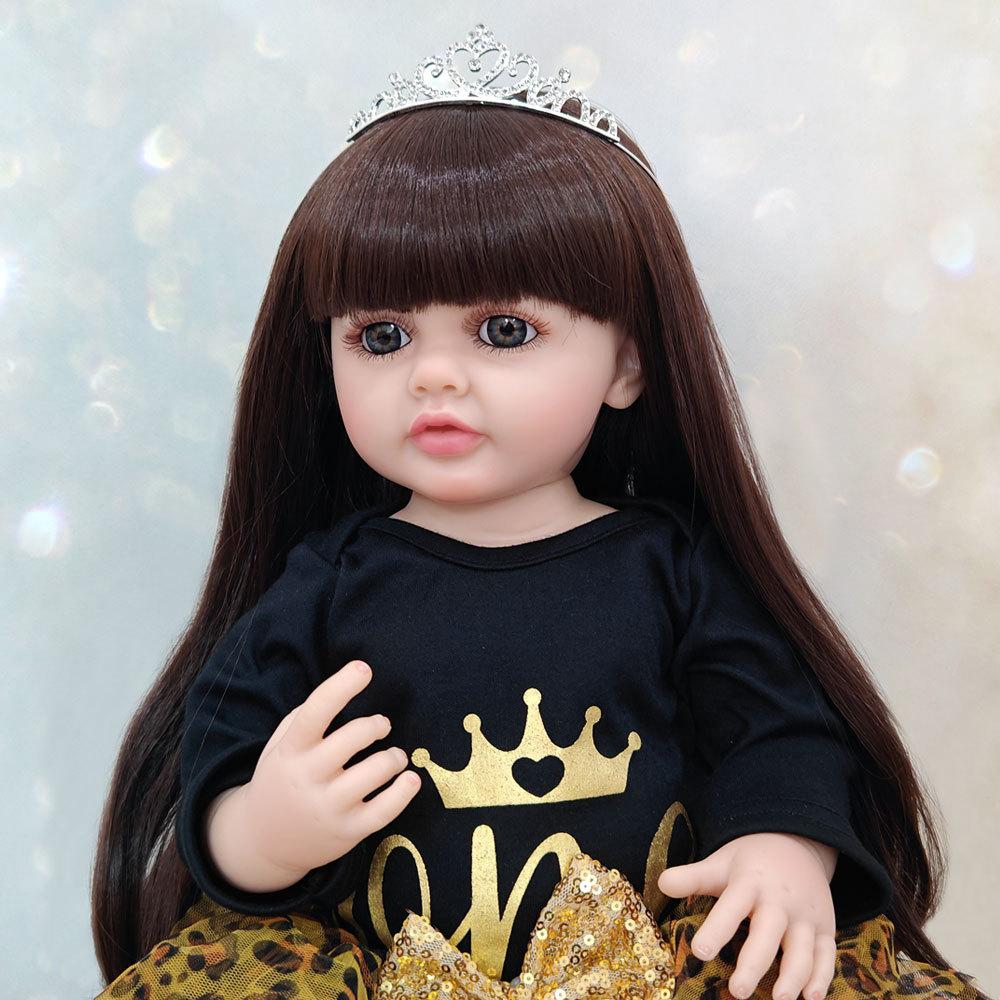 Реалистичная кукла-реборн из мягкого силикона 55 см 22 дюйма с одеждой, магнитной соской, бутылочкой для кормления, набором ручной работы, подарком на день рождения для девочки