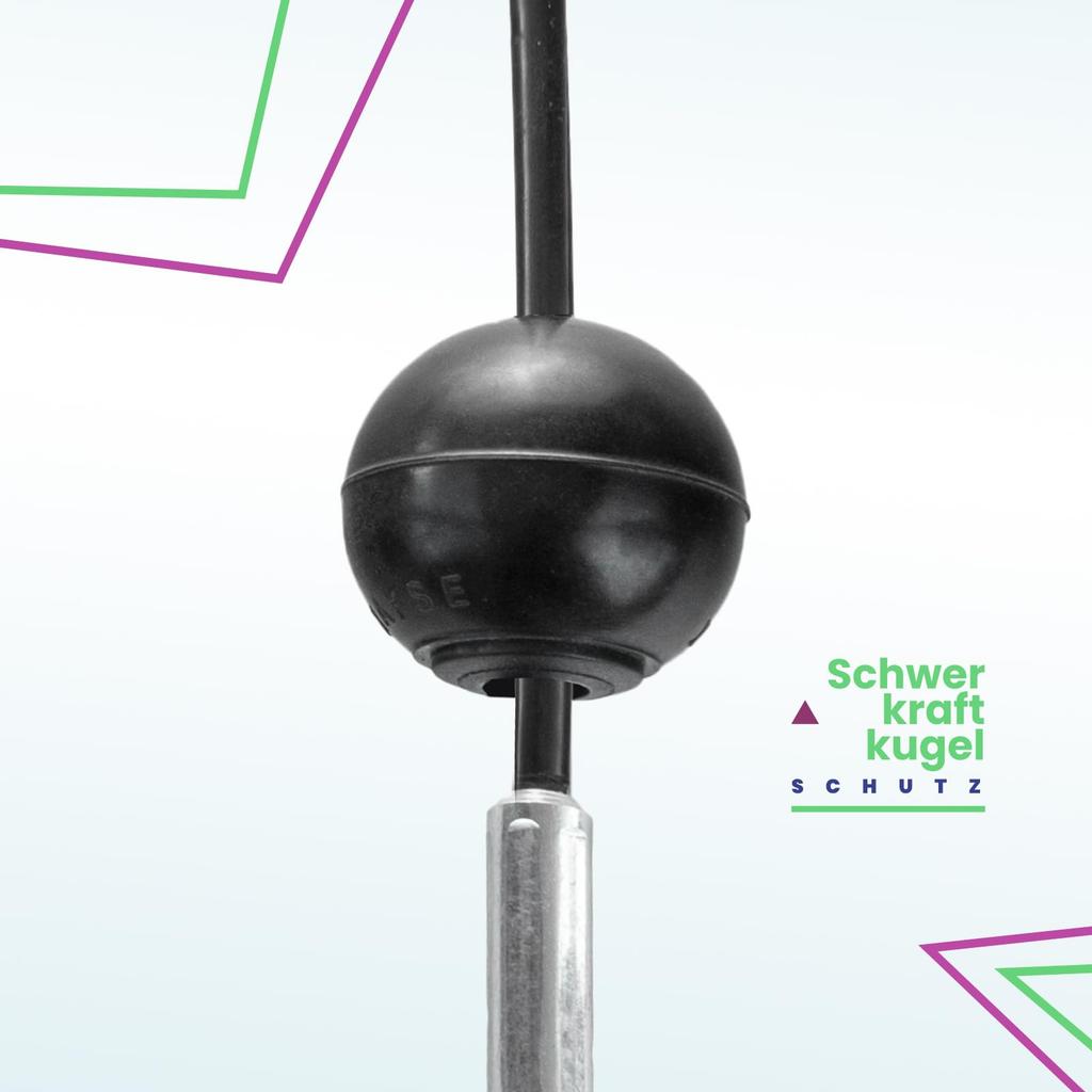 DQ-PP Stahlseil ummantelt mit Ösen und Ballstopper für Fitnessgeräte | 4mm / 5.2mm | 3.4m | 7x19 | Drahtseil | Gym Cable | Schwarz | Fitness | 340cm