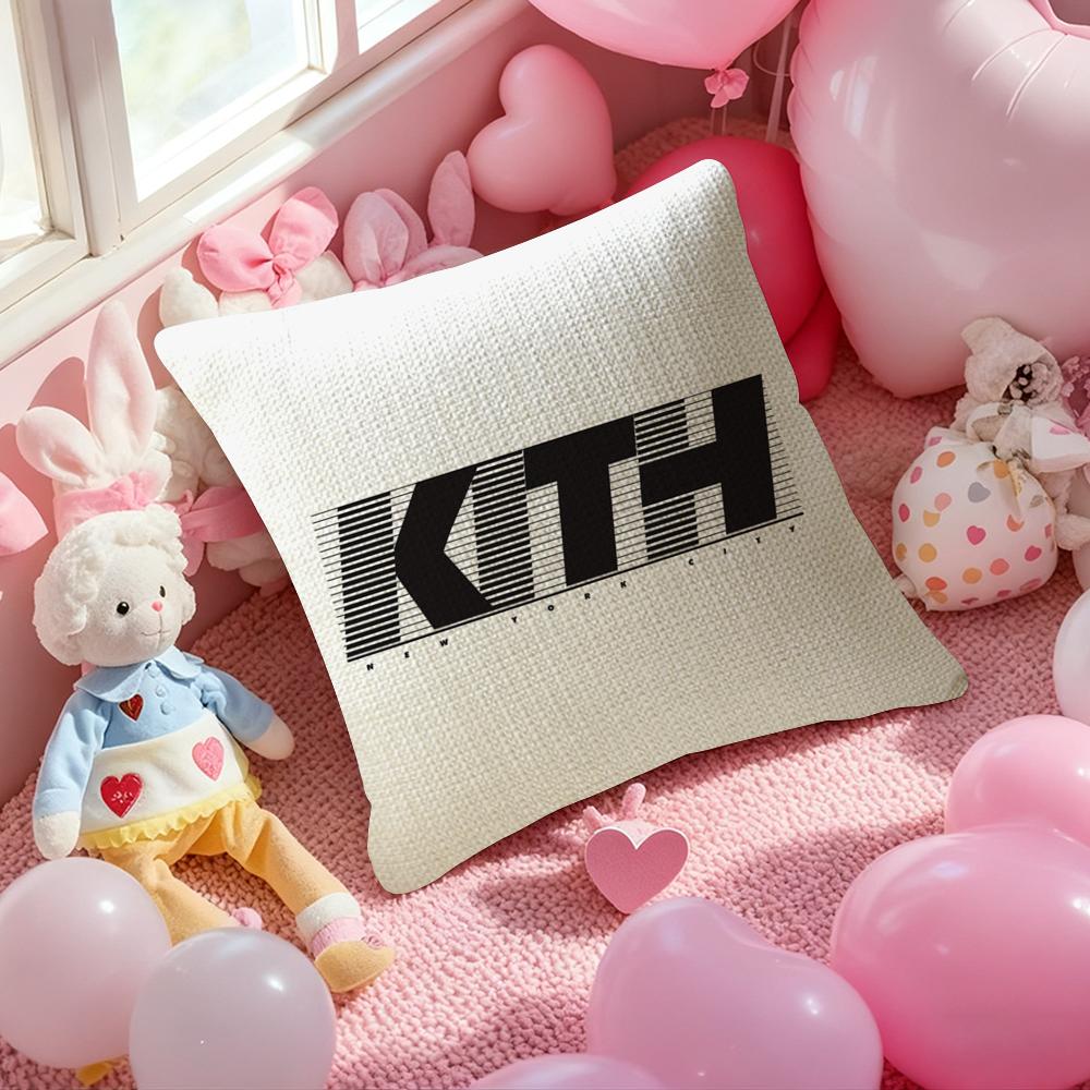 Classic Logo KKITH Pillow Case Antidustmite Pillowcase Invisible Zipper Silky Short Plush Sofa Cushion Cover