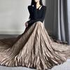 Women's Irregular Pleated Maxi Skirt - 720° Swing, Super Long Floor-Length, Slim Fit Umbrella Style