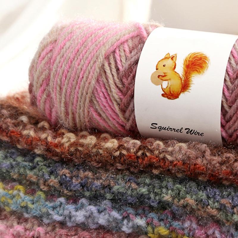75 г/рулон пряжи Squirrel Cashmere Пряжа для шапок, шерстяная пряжа для вязания, разноцветные нитки для ручного вязания, перчатки, пряжа для вязания крючком, шарф, смешанная зима