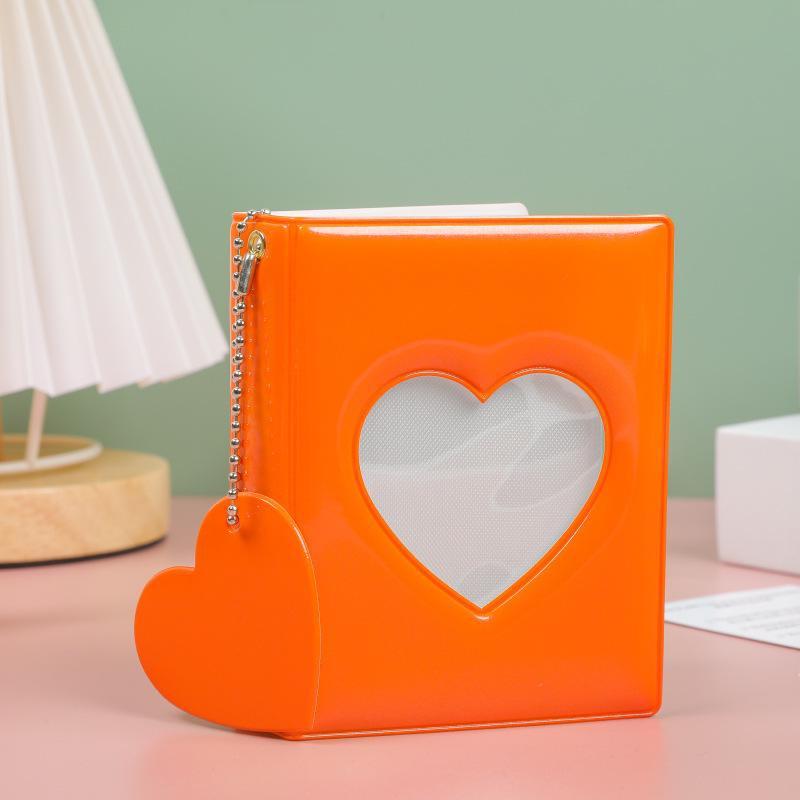 3-inch Photo Album Album Love Hollow Photocard Holder with Heart Pendant Cards Collect Book Album
