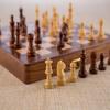 Wood Magnetic Chess Set with Folding Board and Chess Pieces Handmade Chess Board Set, Magnetic Chess Boards (7x7 In)