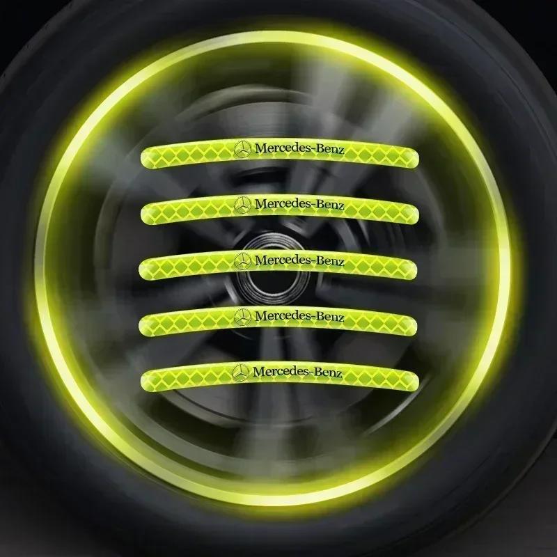 AZP2 Luminous Car Wheel Hub Stickers High Reflective Stripe Tape for Mercedes Benz W203 W204 W205 W206 W212 W213 W222 W223 E300 C200