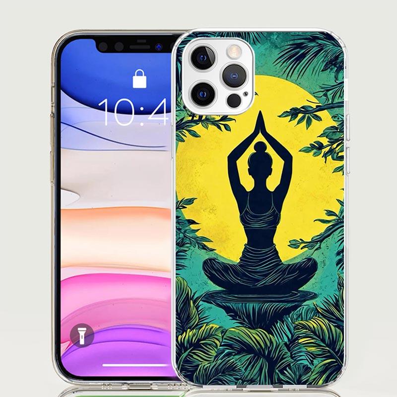Meditation Yoga Girl Phone Case for Apple iPhone 17 Air 16 15 Plus 14 + 13 Mini 12 11 Pro Max 7 8 SE 16Max Soft Shell Cover Coqu