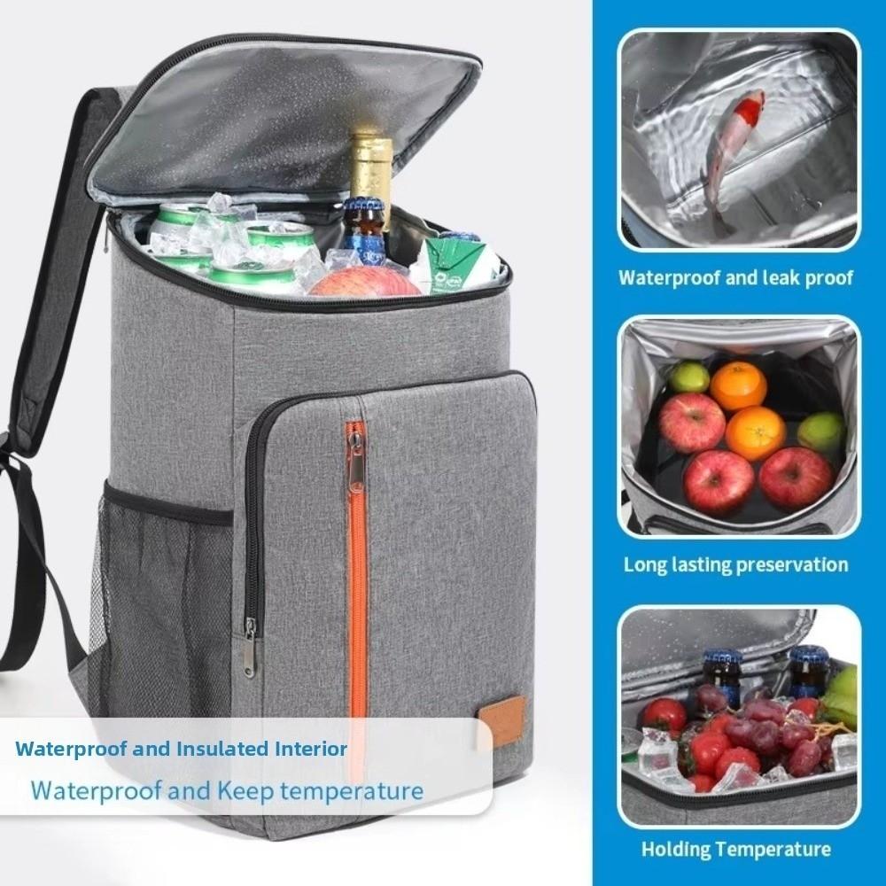 Oxford Portable Thermal Lunch Bag Double Shoulder Large Capacity Cooler Bag Outdoor