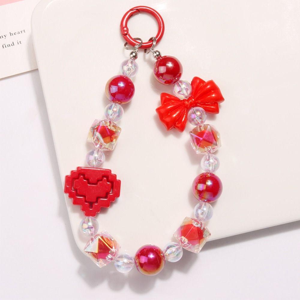 Cute Bow Colorful Phone Lanyard Star Glitter Wrist Straps  Phone Accessories