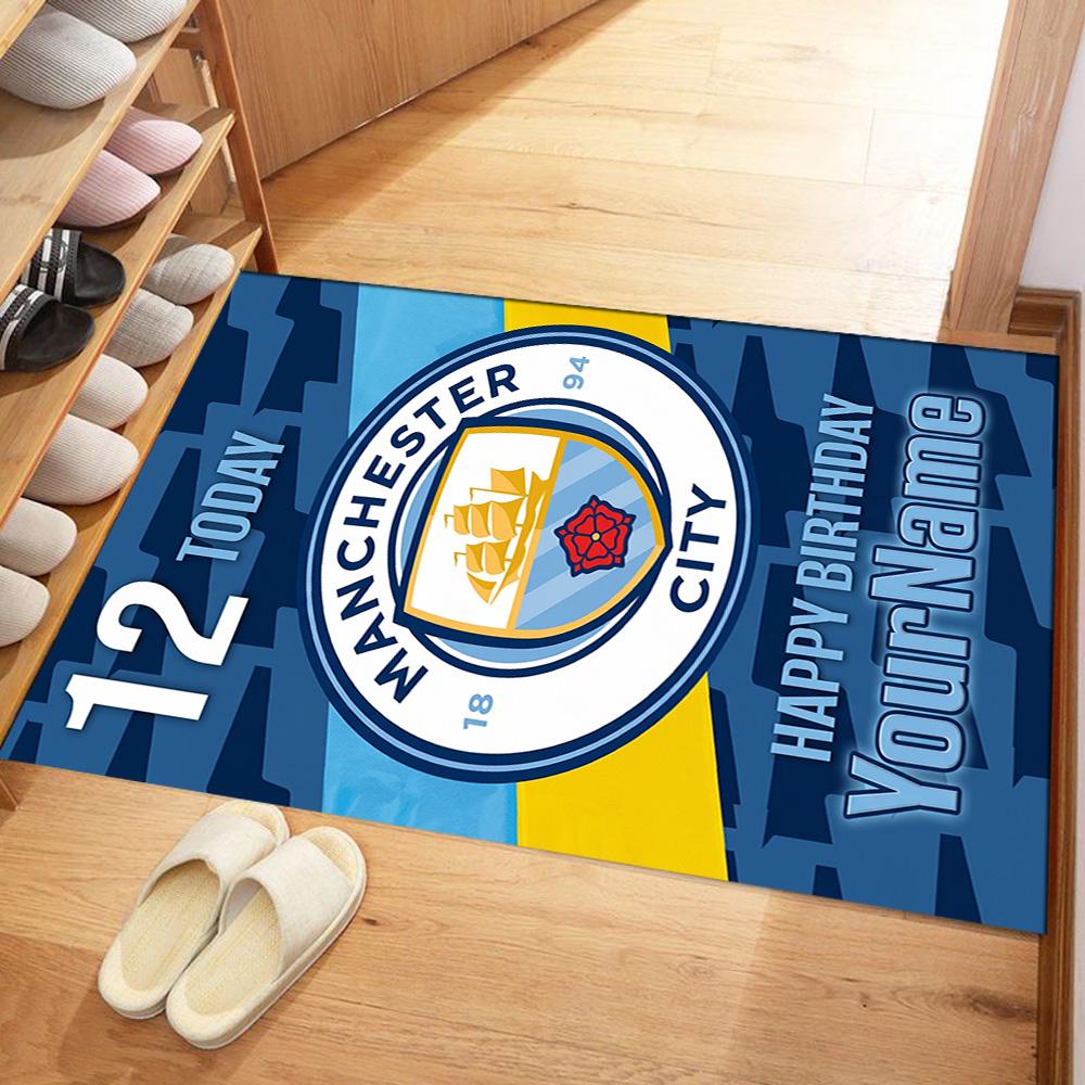 Manchester City 6 Personalized Text Carpet Design for Dormitory Study room Living Rooms Decorate room Anti-slip Rug Decorate Offices