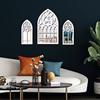 1/3Pcs Spooky Gothic Arched Wall Mirrors Gothic Mirrors Wall Decor Vintage Cathedral Arch Frame Mirror Decorative Goth Mirror