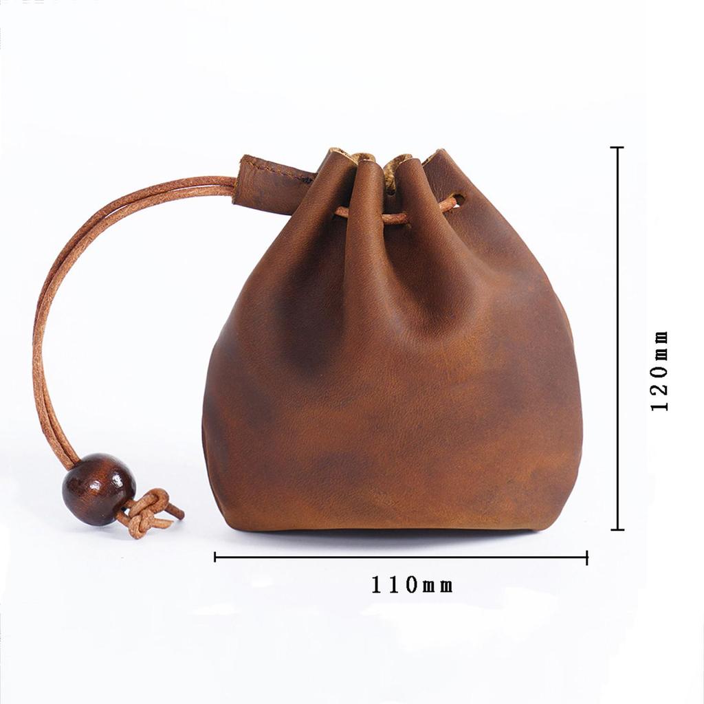 2025 Ретро Ручной работы Кошелек для монет Натуральная кожа Унисекс Портативный Карман для денег с Металлическим крючком Роскошная Изготовленная сумка для хранения для мужчин и женщин