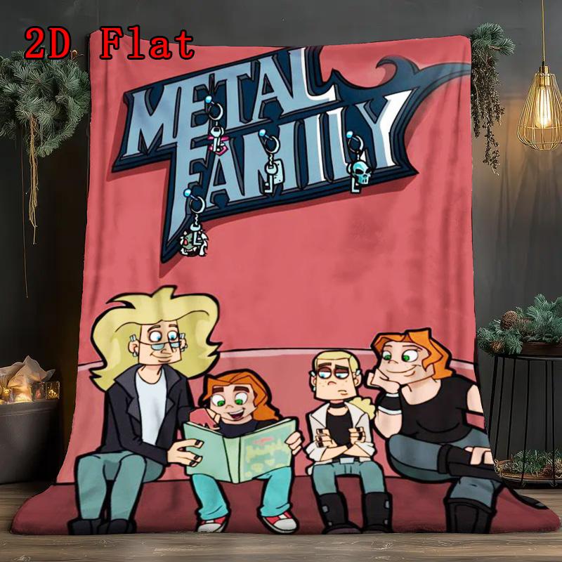 Metal Family 2D Flat Pattern Flannel Blanket High quality All Seasons Warmth and Comfort Perfect for Christmas Gifts.DMT0925396