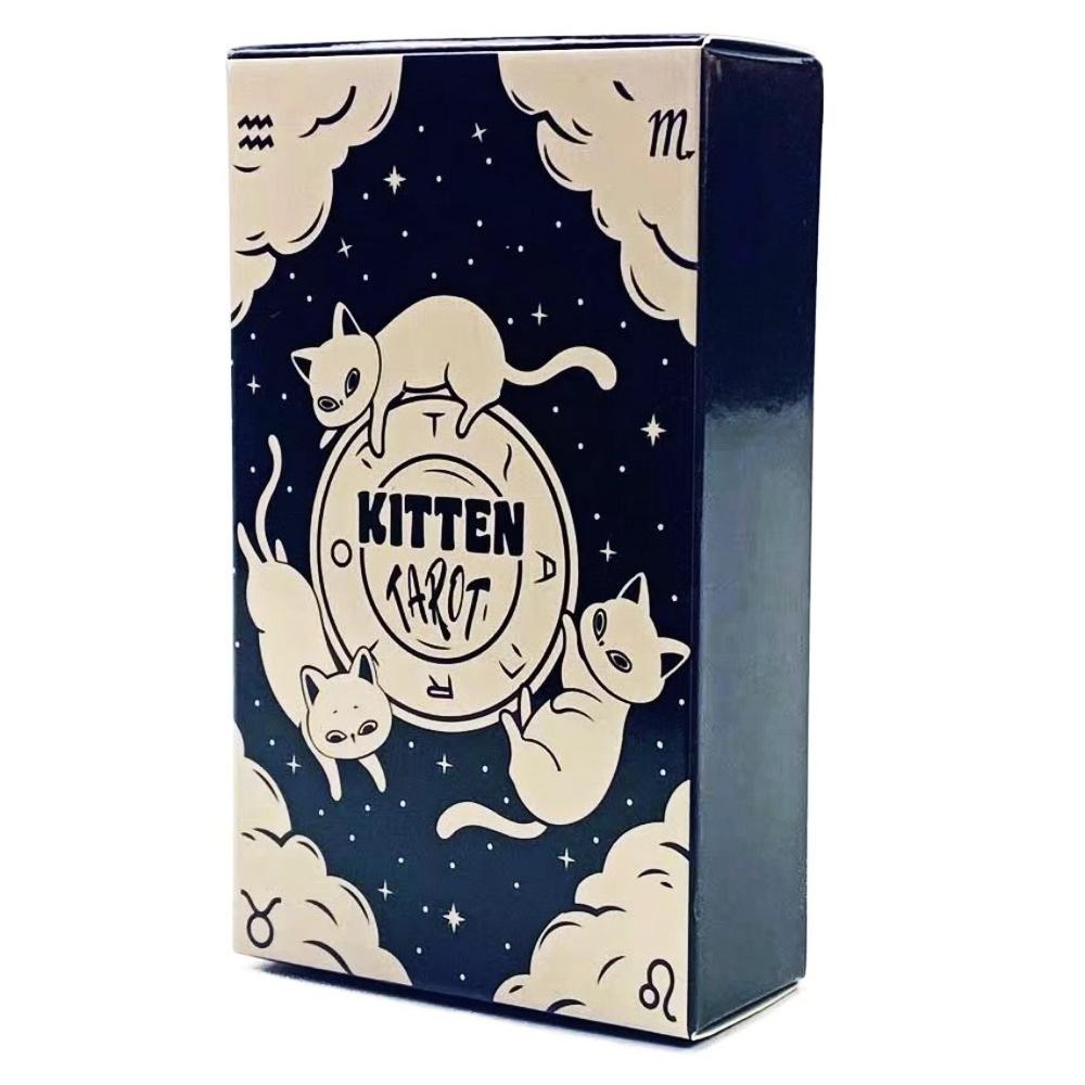 10.3*6cm Kitten Tarot Deck 78 Cute Tarot Cards for Beginners Rider-waite Tarot System Pocket Size Black and White