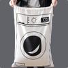 Large Laundry Bag Cotton Linen Drawstring Duffle Fabric Laundry Storage Organizer for Clothes Toys Dirty Clothes Printing Bag