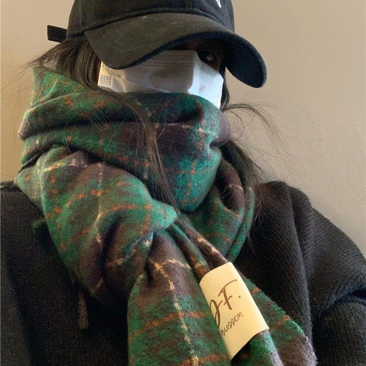 Autumn and Winter Atmosphere Imitation Cashmere Scarf for Women Warm Retro Student Long Shawl Korean Ins Cold Protection Scarf for Men