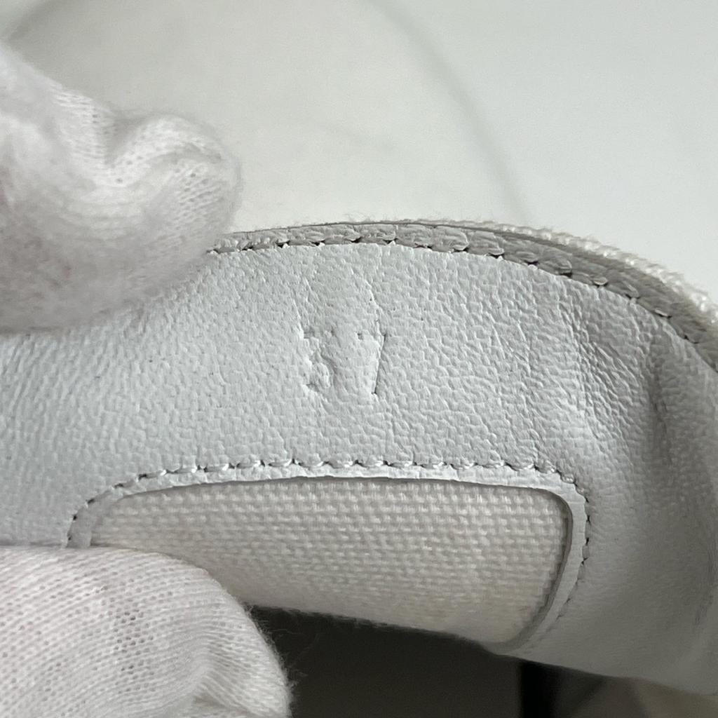 Отличные низкие кроссовки HERMES Innocent с вышивкой логотипа, белый канвас, Женские 37 241180Z Б/У