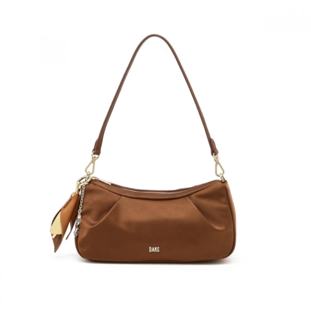 Daks Brown Logo Decorated Leather Shoulder Bag Dcba6e461w3