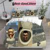3D Модная Игра Скибиди Туалет Арале Комплект Постельного Белья Печать С Наволочкой Пододеяльник Мягкий Односпальный Двуспальный Queen Super King Размер