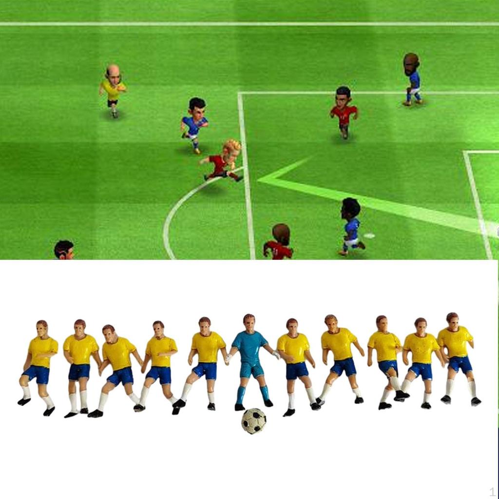 11 Pieces Miniature Football Player Figures Diorama Character Tiny People Model