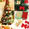 12-36PC Christmas Bow Ornaments 5.5cm Xmas Tree Bpw Hanging Pendants Gold Red Bowknot New Year Xmas Wedding Packaging Gift Decor