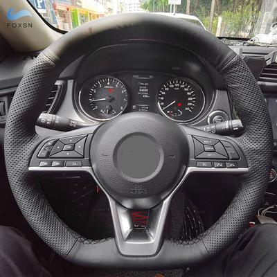 Автомобильный чехол на руль для Nissan Qashqai X-Trail Leaf Micra Rogue Sport Kicks 2018-Altima черный с перфорацией