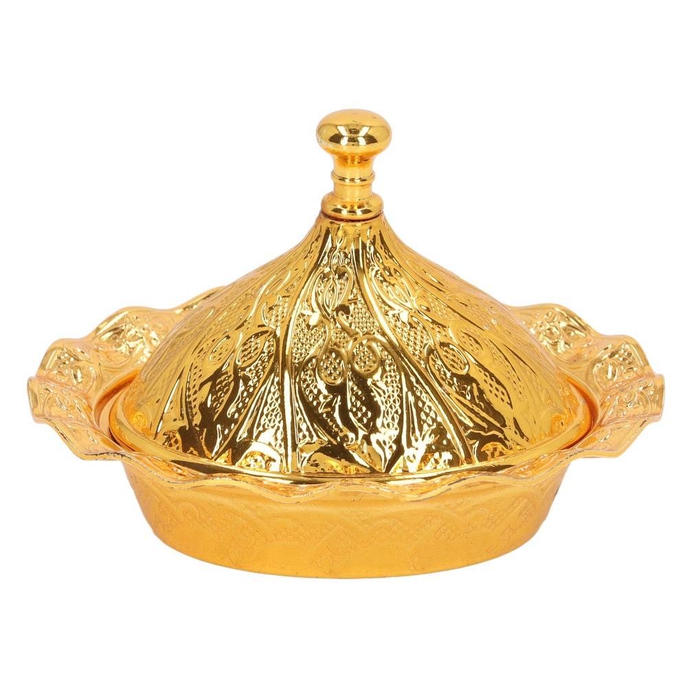Three Dimensional Engraving Vintage Sugar Bowl Zinc Alloy Turkish Sugar Bowl Party Decoration