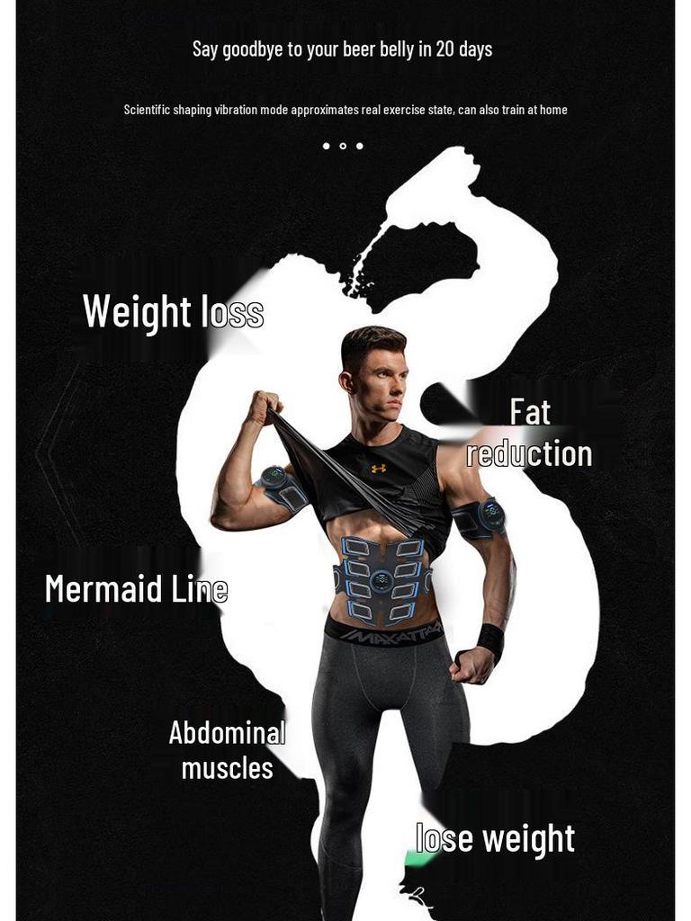 Перезаряжаемый EMS Умный Тренажер для Пресса с Цифровым Дисплеем - Стимулятор Мышц и Массажер Фитнес-Оборудование.