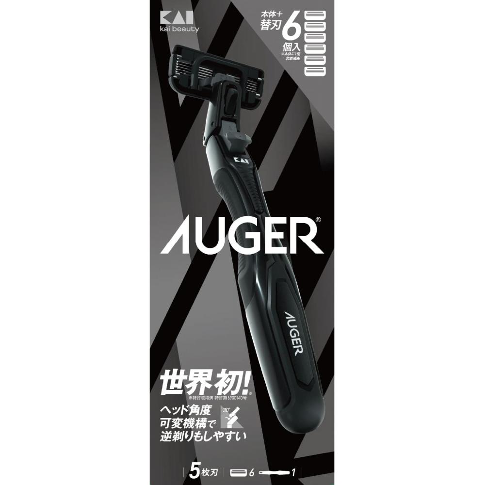 Kai Auger 5 Blade Razor Combo Pack With Holder + 6 Replacement Blades