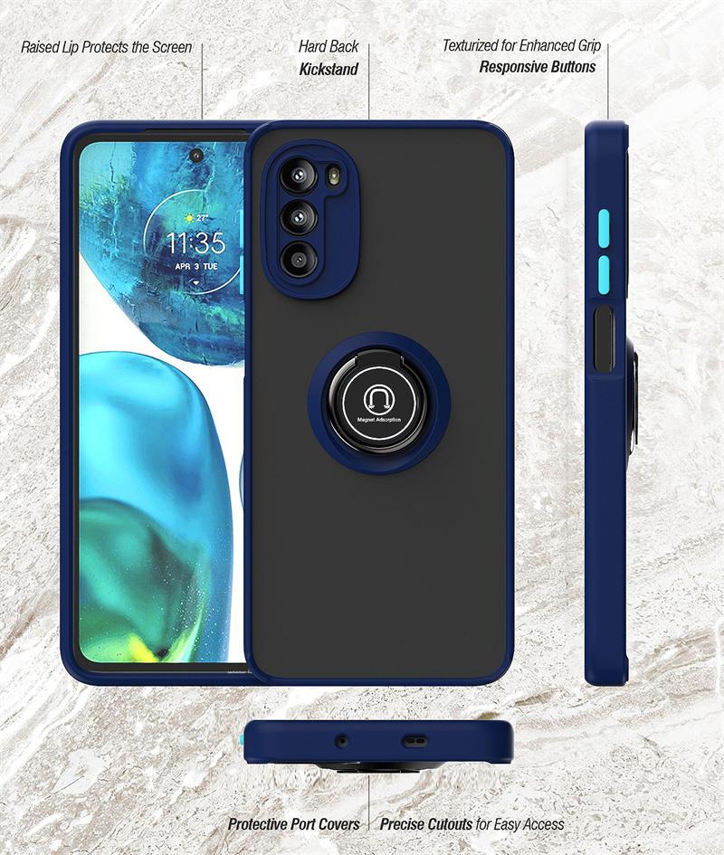 Чехол для Motorola Moto G52, матовый, бронированный, с магнитным кольцом, чехлы для телефонов Moto G52 G 52 MotoG52, противоударный, жесткий, задняя крышка из ПК
