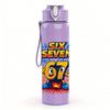 1PC Sixty Seven Bold Retro Number Print 750ml Color Plastic Sports Water Bottle Leakproof Flip Straw Lid Suitable for Sports Office Home Use