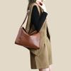 Trend Soft Leather Large Capacity Tote Bag Everything Daily Commute Shoulder Bag Minimalist Crossbody Bag